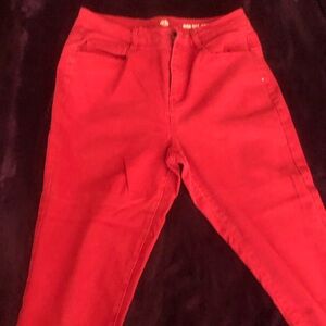 Red High-Waisted Pants